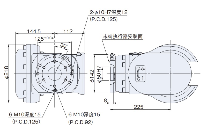 SRA100/166/166L/120EL 外形尺寸及動作范圍