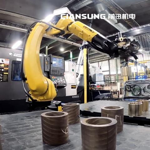 發(fā)那科上下料鑄造機器人工作站