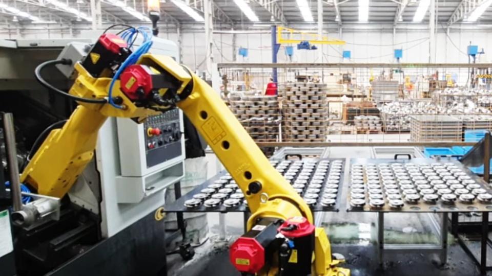 一對二機(jī)床盤料上下料